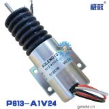 P613-A1V12柴油發(fā)動組停機斷油電磁閥24v油門控制器汽車熄火開關(guān)