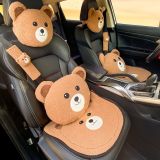 車載小熊頭枕護(hù)頸枕頭腰靠汽車內(nèi)飾品卡通可愛(ài)護(hù)肩座椅墊車坐墊女