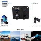 雙USB4.2A車充+點(diǎn)煙器母座+汽車電壓表+開關(guān)控制改裝總成控制開關(guān)