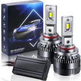 9005 LED解碼前大燈足55W 9000lm雙銅管滾珠風(fēng)扇無極性驅(qū)動