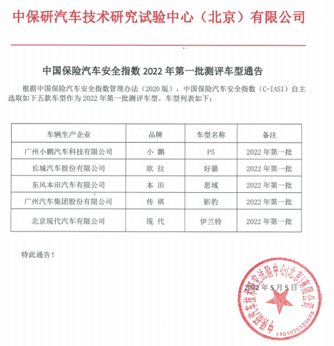 中保研今年第一撞！小鵬P5和本田思域“正面25%偏置碰”最受關(guān)注