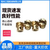 金色小零件 斜齒輪交錯(cuò)黃銅90度傳動(dòng)手搖換向機(jī)構(gòu)